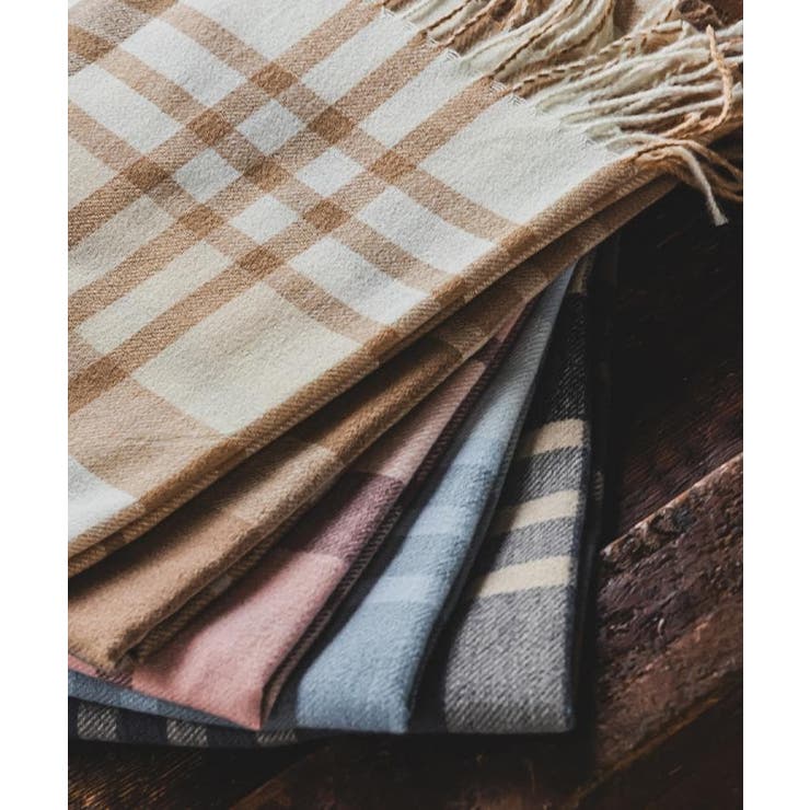 【洗濯可】クリーミータッチ60幅チェックストール | ITS'DEMO | 詳細画像1 