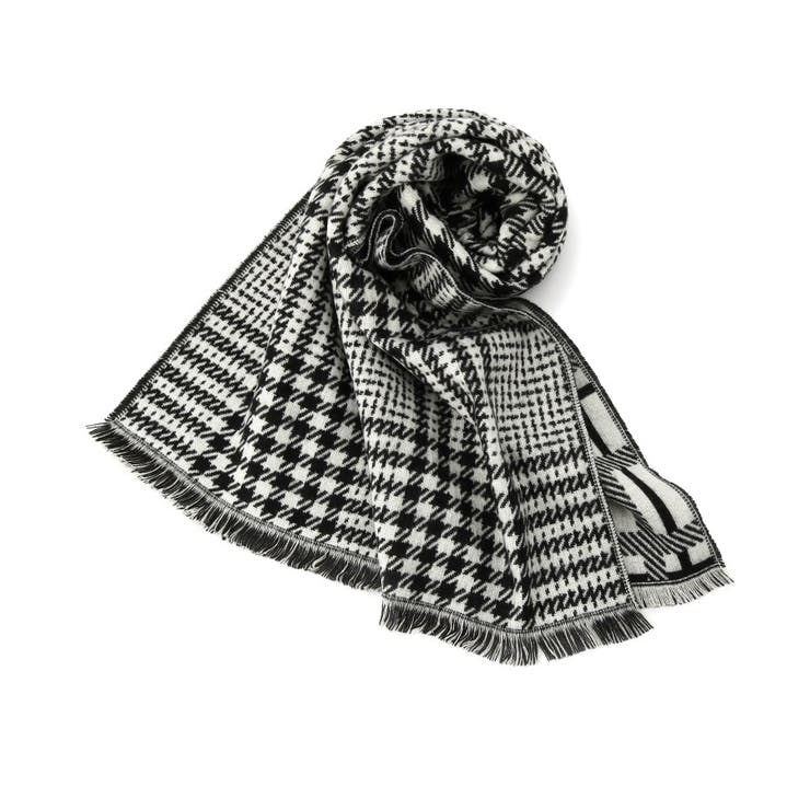 ブラック(219) | 【手洗い可】ラメチェック切替ストール | ITS'DEMO