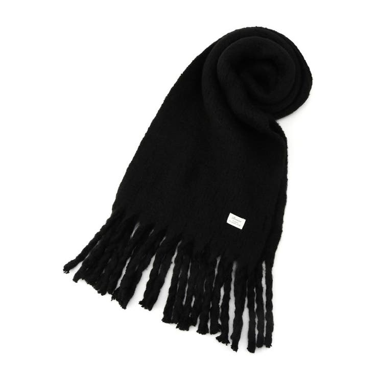 ブラック(019) | 【手洗い可】リブラッセル無地ストール | ITS'DEMO