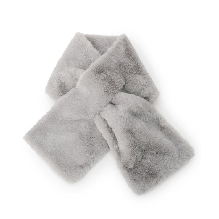 ライトグレー(011) | 【手洗い可】ボリュームフェイクファーマフラー | ITS'DEMO