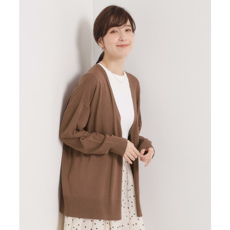 モカブラウン(042) | 【手洗い可／アンチピリング】着流しカーディガン | ITS'DEMO