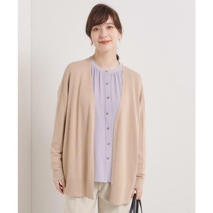 ベージュ(052) | 【手洗い可／アンチピリング】着流しカーディガン | ITS'DEMO