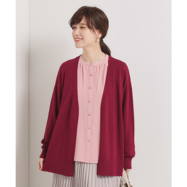 ボルドー(064) | 【手洗い可／アンチピリング】着流しカーディガン | ITS'DEMO