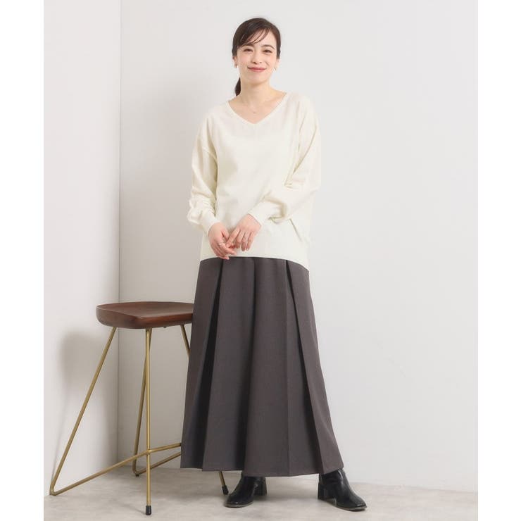 【静電気防止／手洗い可】クリーミータッチVネックニット | ITS'DEMO | 詳細画像3 