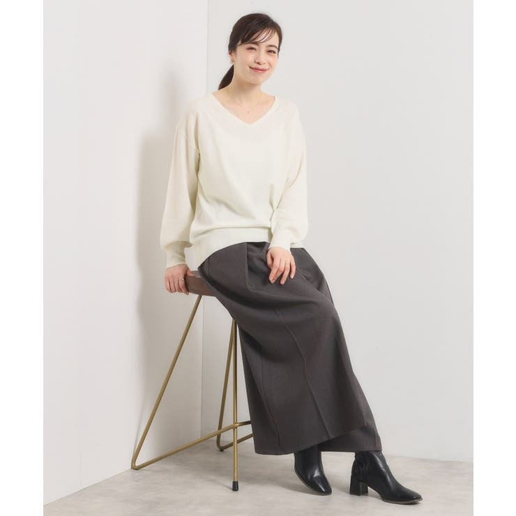 【静電気防止／手洗い可】クリーミータッチVネックニット | ITS'DEMO | 詳細画像4 