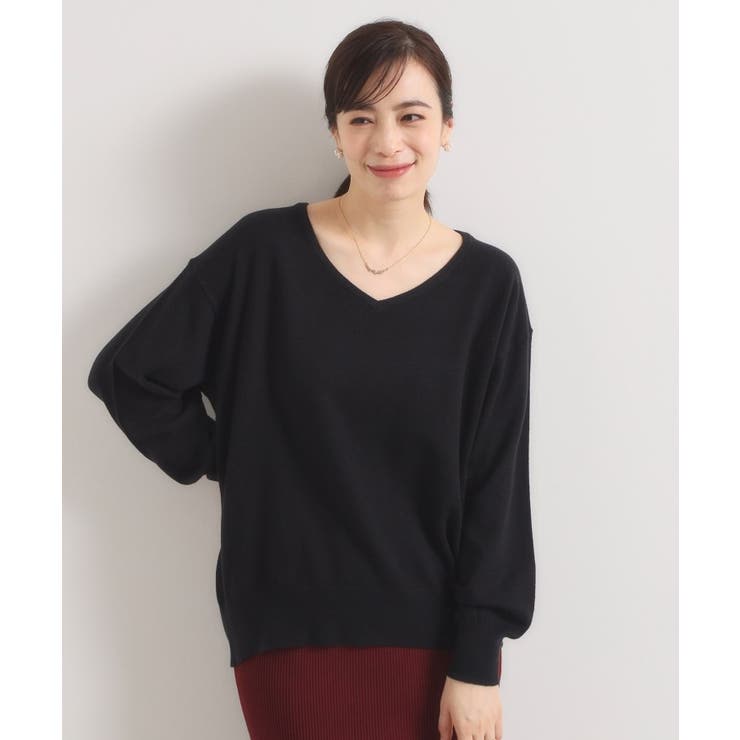 【静電気防止／手洗い可】クリーミータッチVネックニット | ITS'DEMO | 詳細画像7 