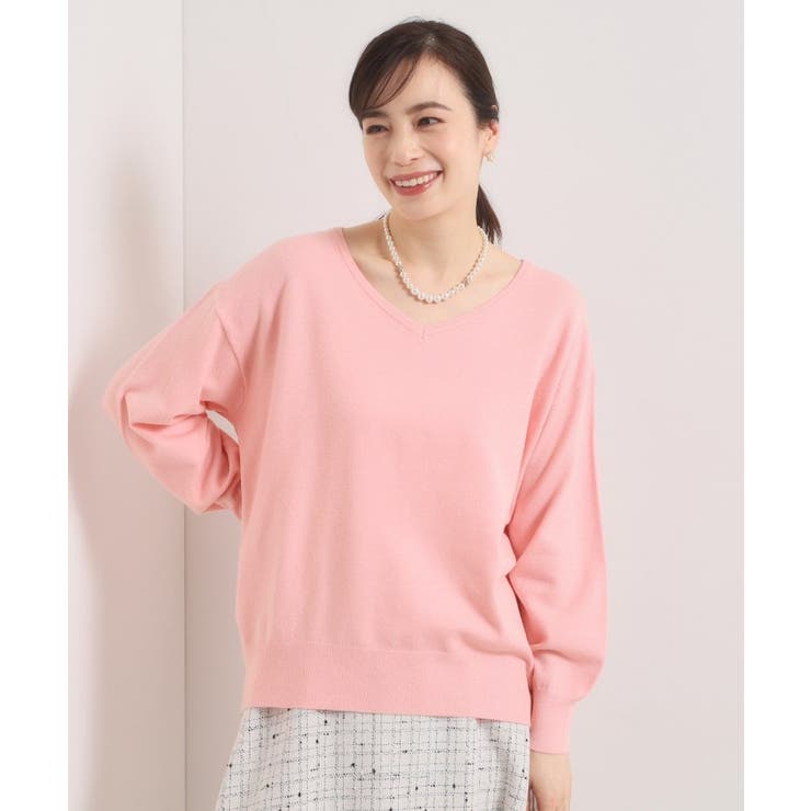 【静電気防止／手洗い可】クリーミータッチVネックニット | ITS'DEMO | 詳細画像10 