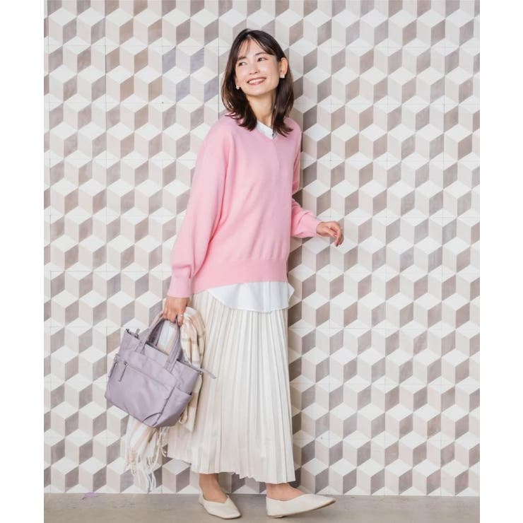 【静電気防止／手洗い可】クリーミータッチVネックニット | ITS'DEMO | 詳細画像30 