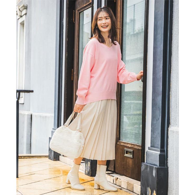 【静電気防止／手洗い可】クリーミータッチVネックニット | ITS'DEMO | 詳細画像33 