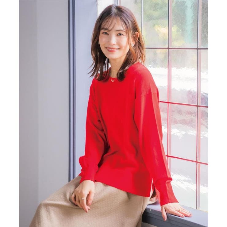 【静電気防止／手洗い可】クリーミータッチクルーネックニット | ITS'DEMO | 詳細画像1 