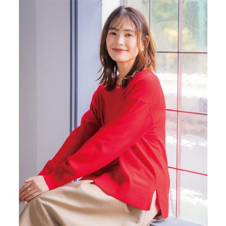 【静電気防止／手洗い可】クリーミータッチクルーネックニット | ITS'DEMO | 詳細画像2 