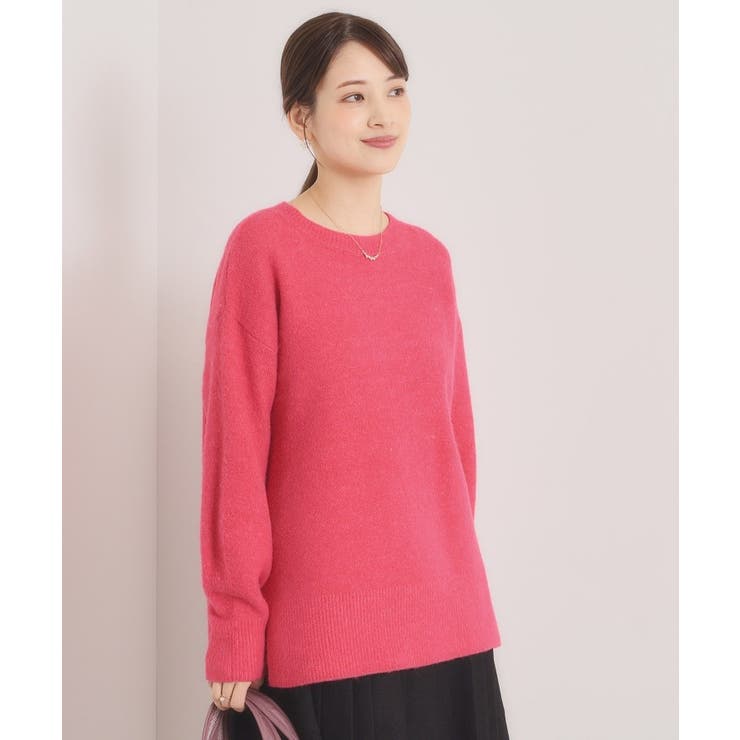 ピンク(071) | 【洗濯機OK】ミックスヤーンクルーニット | ITS'DEMO