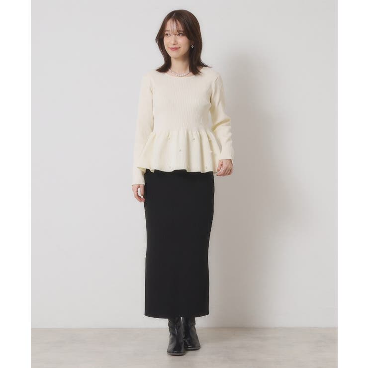 【手洗い可】ペプラムニット | ITS'DEMO | 詳細画像2 