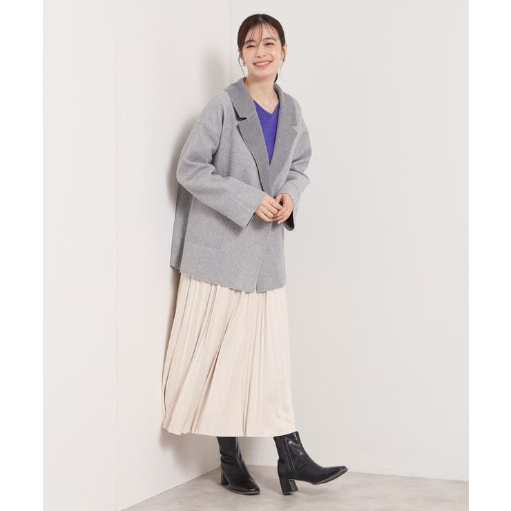 裏リブミディ丈ダブルコート | ITS'DEMO | 詳細画像11 