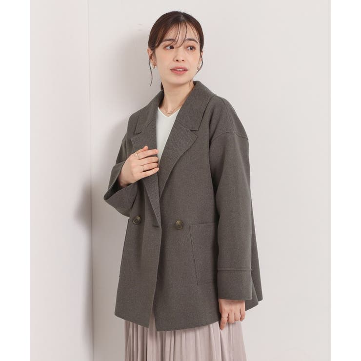 裏リブミディ丈ダブルコート | ITS'DEMO | 詳細画像13 