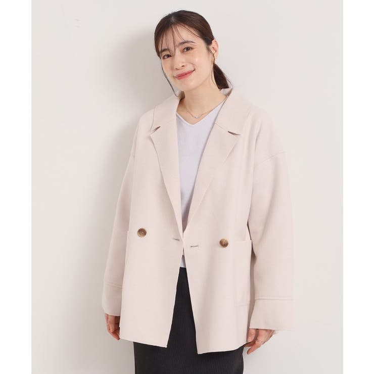 アイボリー(004) | 裏リブミディ丈ダブルコート | ITS'DEMO