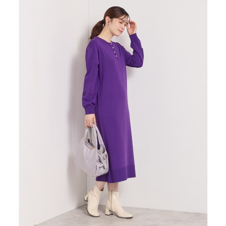 【縮みに強い／洗濯機OK】ヘンリーネックニットワンピース | ITS'DEMO | 詳細画像13 
