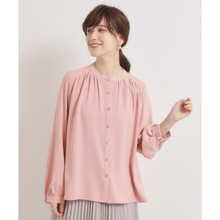 ピンク(071) | 【手洗い可】前開きブラウス | ITS'DEMO