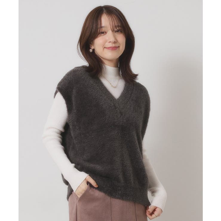 【手洗い可】フェザーヤーンニットジレ | ITS'DEMO | 詳細画像1 