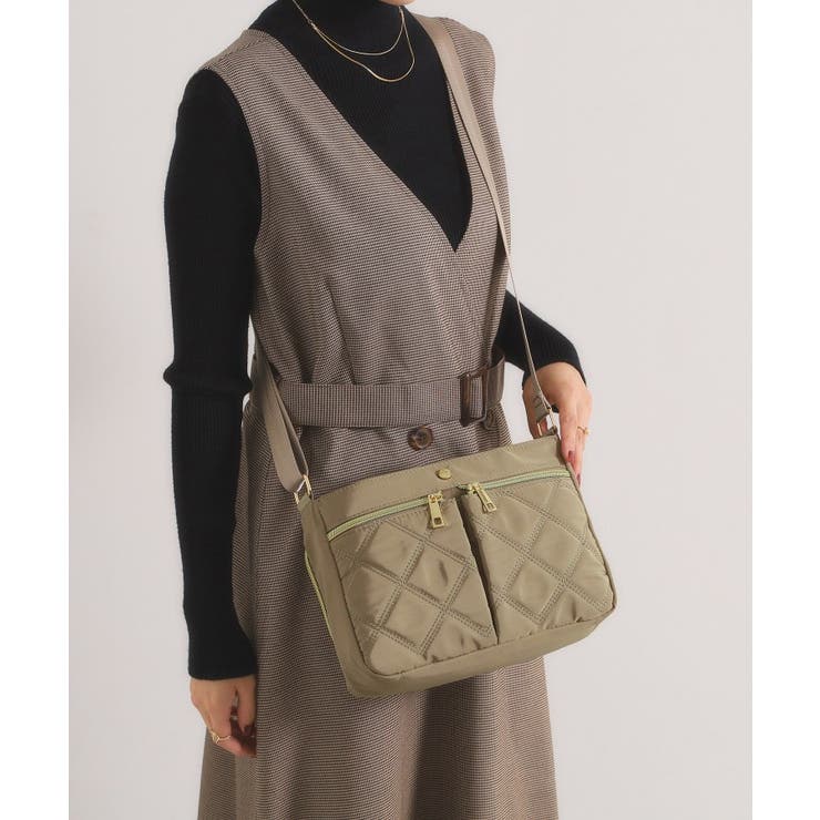 グレージュ(050) | 【10ポケット】収納アドバイザーキルトミニショルダー | ITS'DEMO