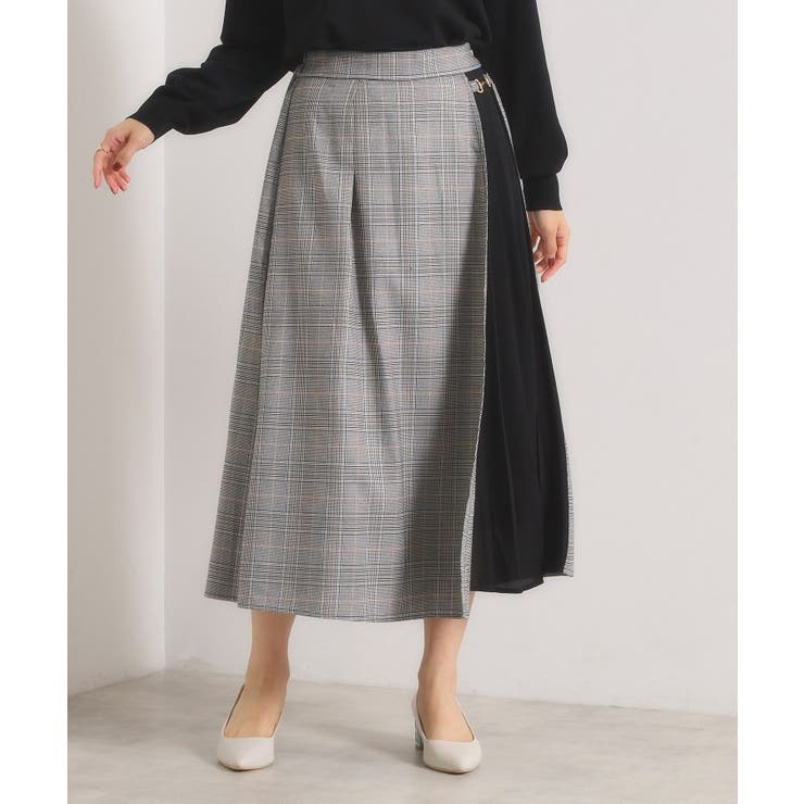 【手洗い可】チェック切替ガウチョパンツ | ITS'DEMO | 詳細画像1 