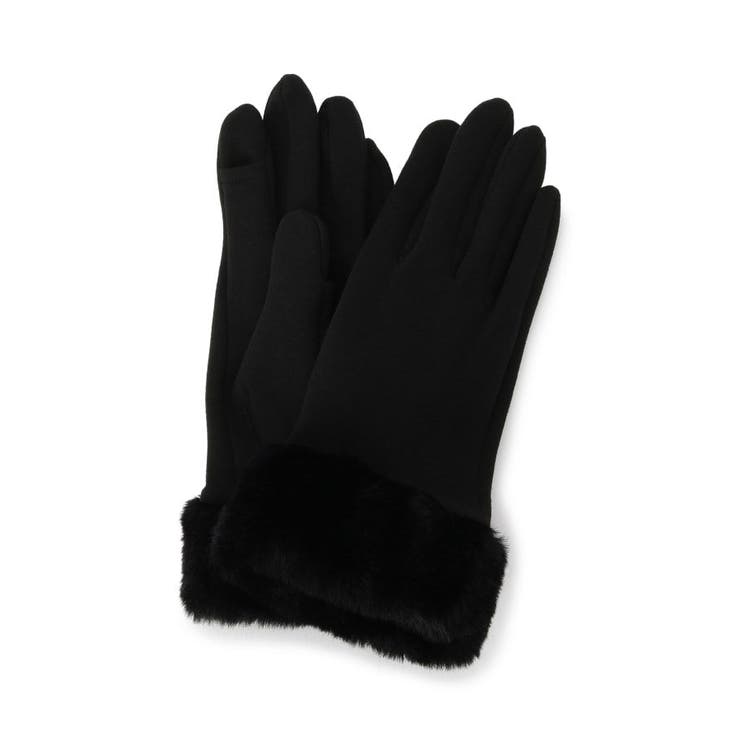 ブラック(019) | 【手洗い可】ファーカフスジャージグローブ | ITS'DEMO