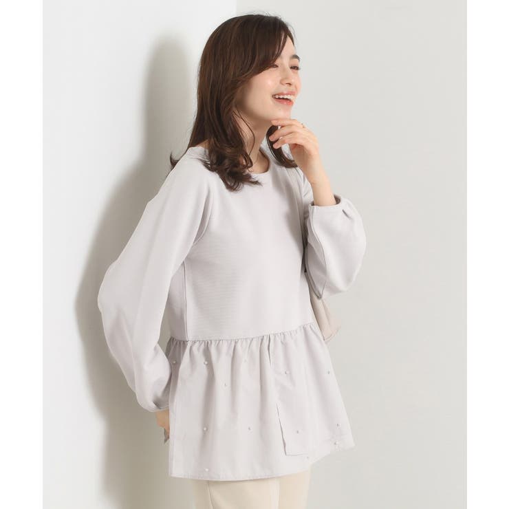 【手洗い可】異素材切替リップルプルオーバー | ITS'DEMO | 詳細画像1 