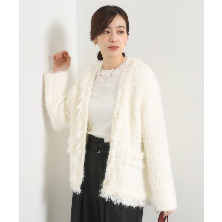 オフホワイト(003) | ファンシーヤーンニットジャケット | ITS'DEMO