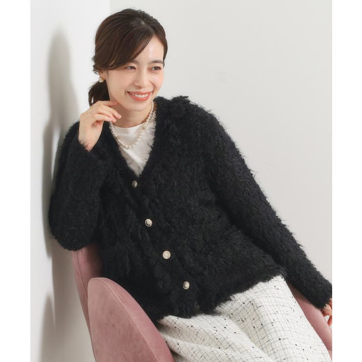 ブラック(019) | ファンシーヤーンニットジャケット | ITS'DEMO