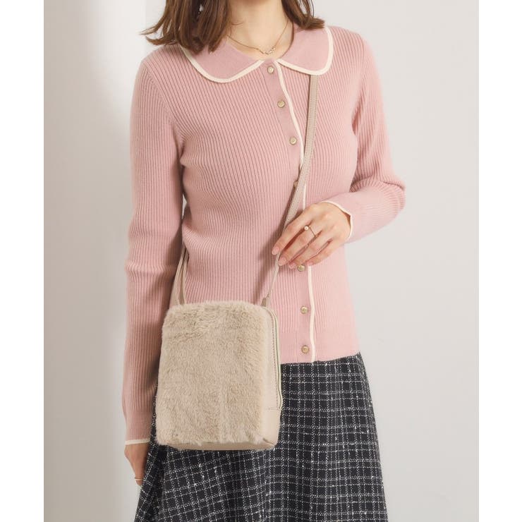 ベージュ(052) | 三層フェイクファーミニショルダー | ITS'DEMO