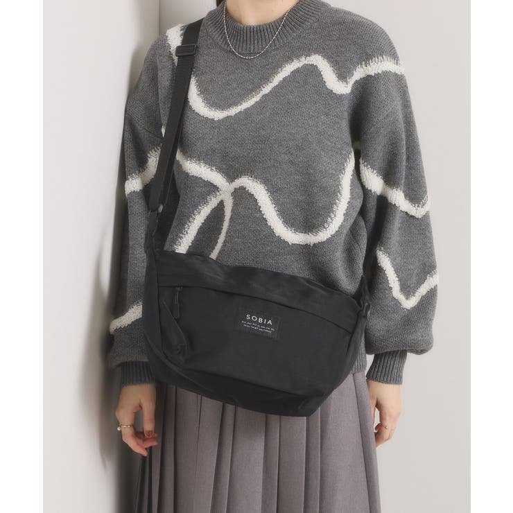 ブラック(019) | 撥水ナイロン舟形ショルダー | ITS'DEMO