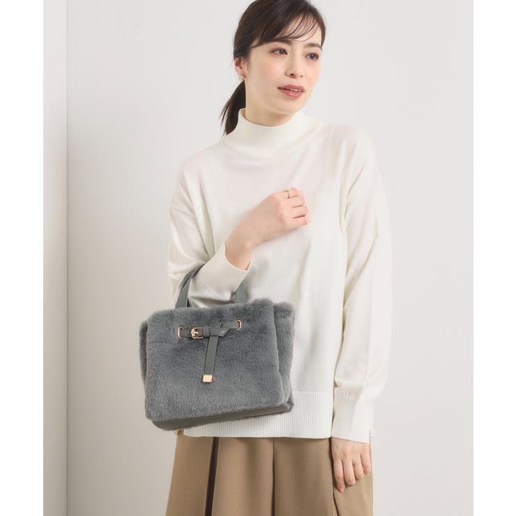 【5ポケット】ベルト飾り三層フェイクファートート | ITS'DEMO | 詳細画像1 