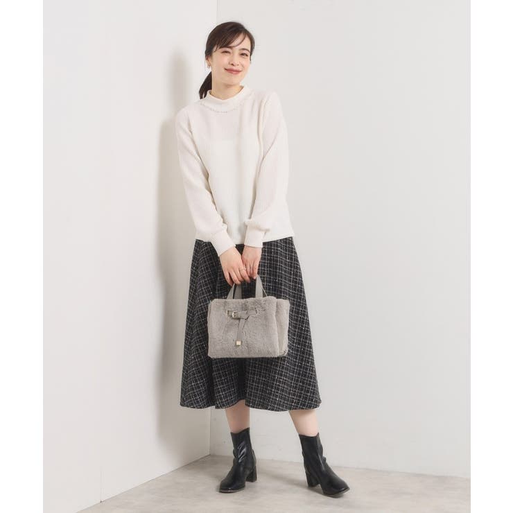 【5ポケット】ベルト飾り三層フェイクファートート | ITS'DEMO | 詳細画像7 