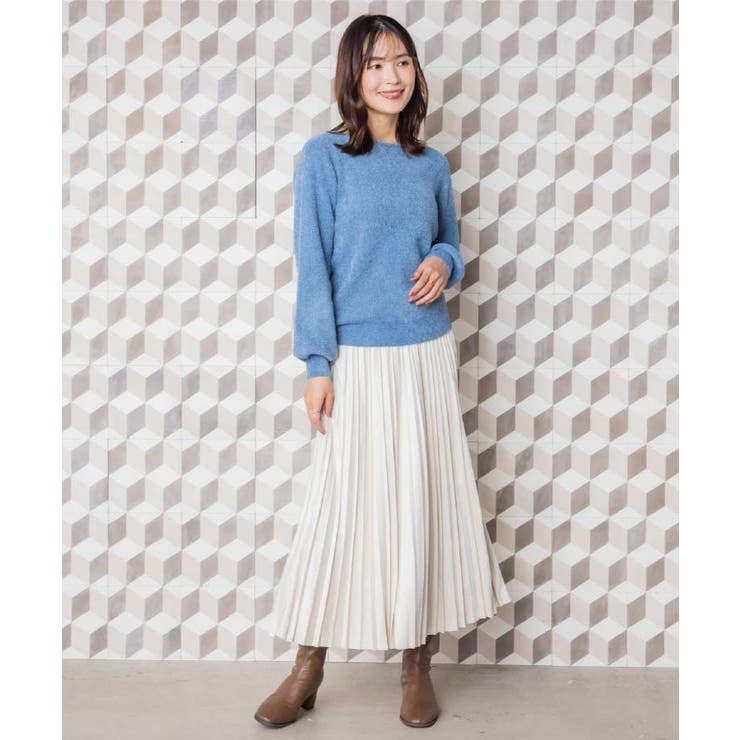 【毛玉防止／洗濯機OK】ボートネックモールニット | ITS'DEMO | 詳細画像3 