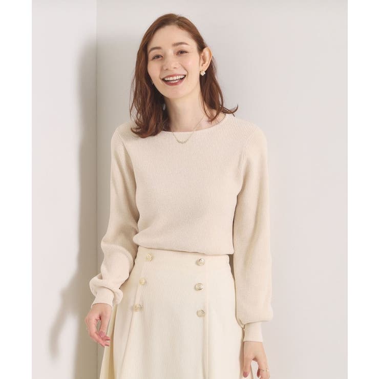 アイボリー(004) | 【毛玉防止／洗濯機OK】ボートネックモールニット | ITS'DEMO