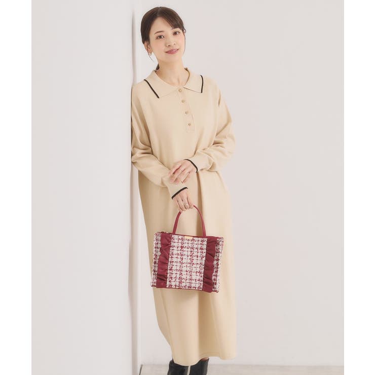 【手洗い可】ポロ衿ニットワンピース | ITS'DEMO | 詳細画像9 