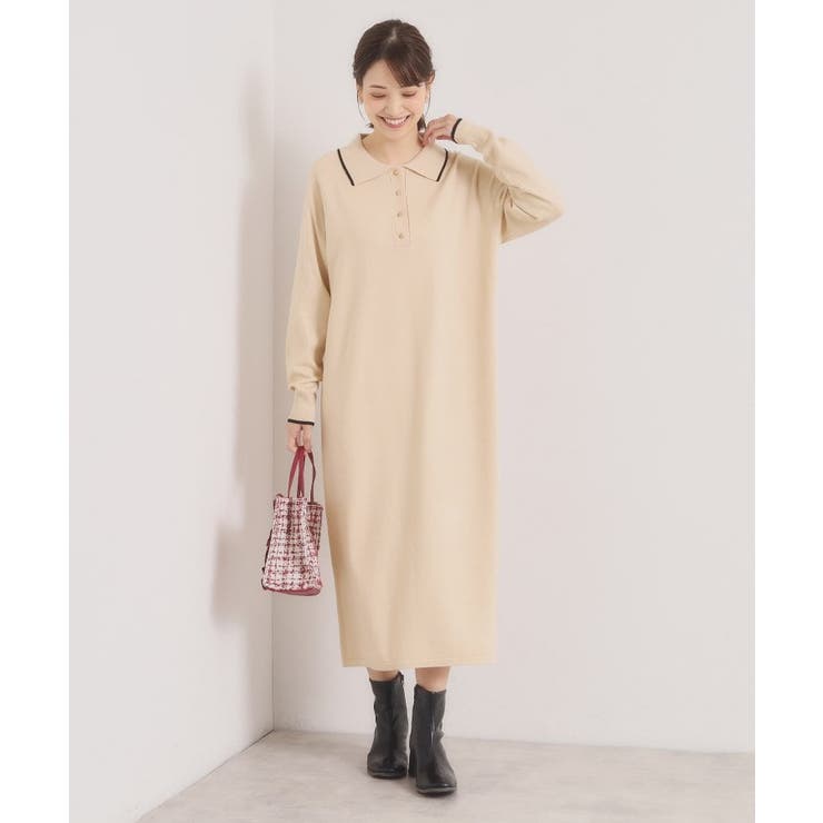 【手洗い可】ポロ衿ニットワンピース | ITS'DEMO | 詳細画像10 