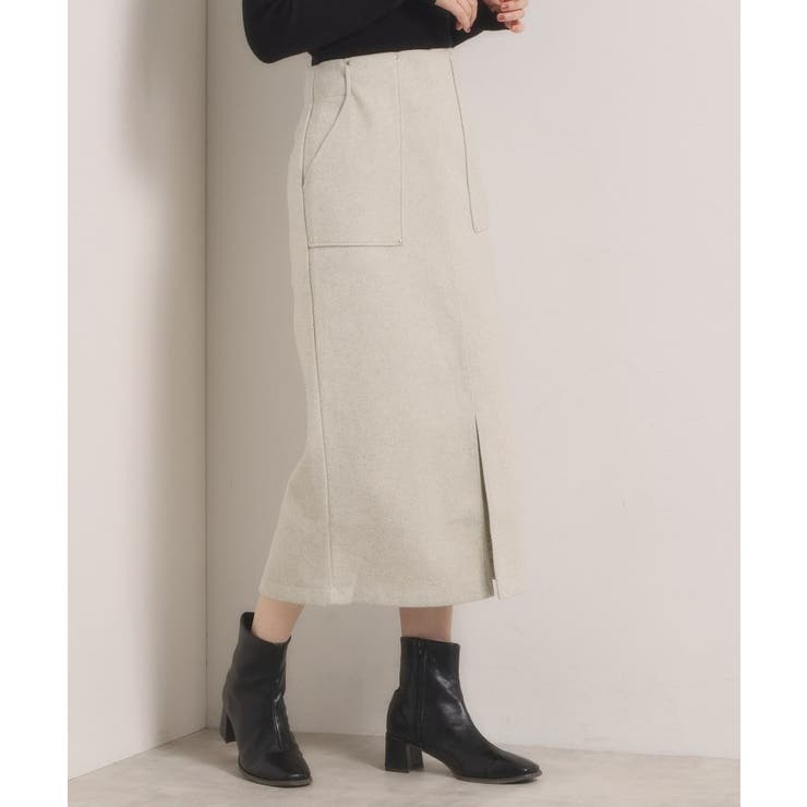 【洗濯機OK】カットメルトンタイトスカート | ITS'DEMO | 詳細画像5 