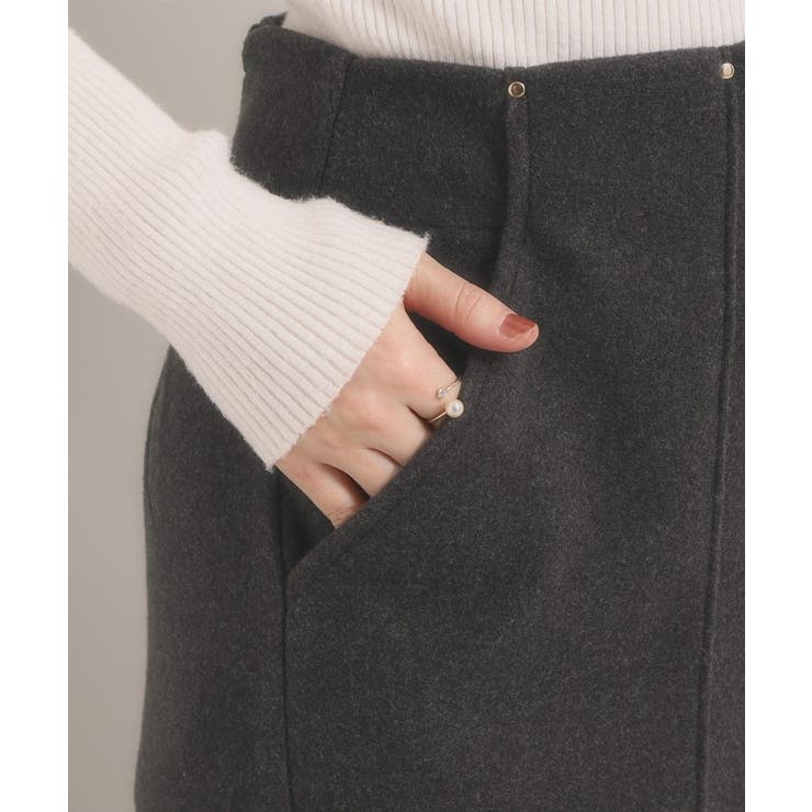 【洗濯機OK】カットメルトンタイトスカート | ITS'DEMO | 詳細画像23 