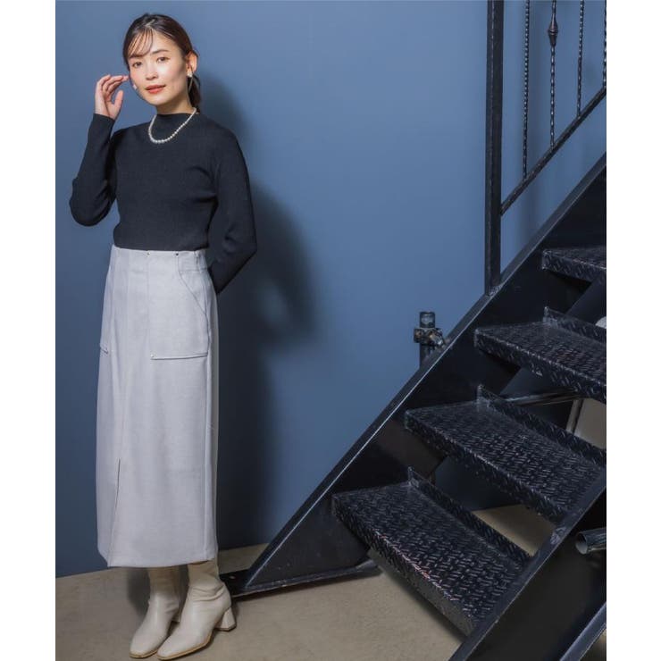 【洗濯機OK】カットメルトンタイトスカート | ITS'DEMO | 詳細画像3 