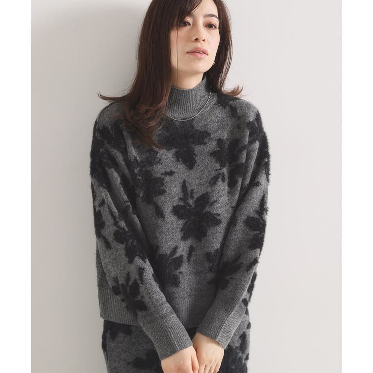 【手洗い可／セットアップ可】花柄フェザージャカードニット | ITS'DEMO | 詳細画像4 