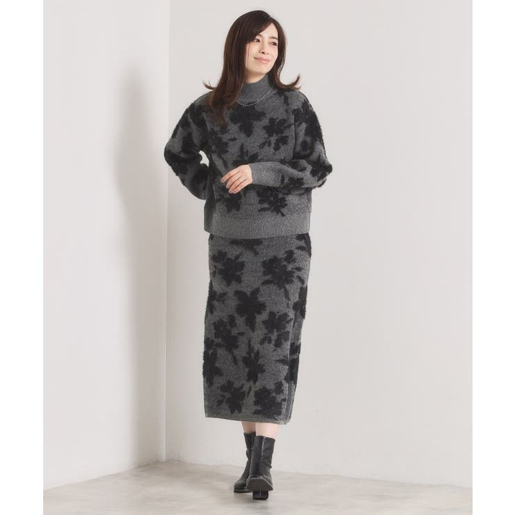 【手洗い可／セットアップ可】花柄フェザージャカードニット | ITS'DEMO | 詳細画像5 