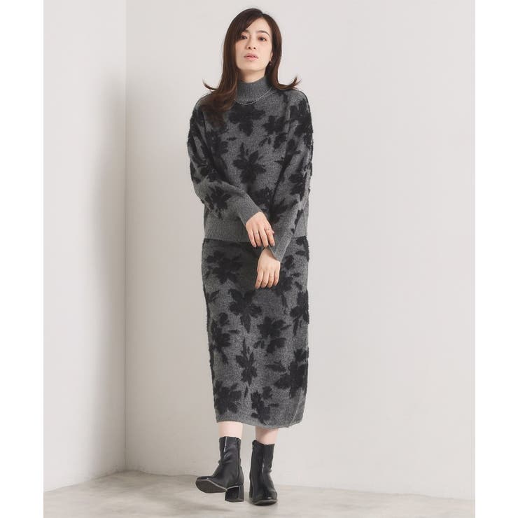 【手洗い可／セットアップ可】花柄フェザージャカードニット | ITS'DEMO | 詳細画像6 