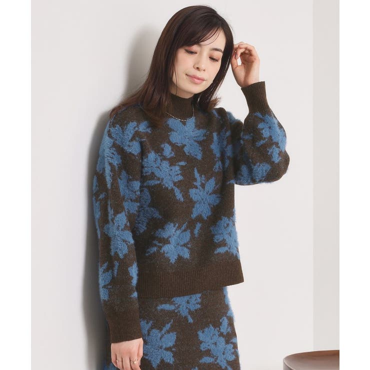 【手洗い可／セットアップ可】花柄フェザージャカードニット | ITS'DEMO | 詳細画像8 