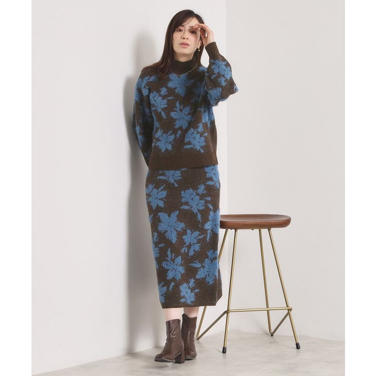 【手洗い可／セットアップ可】花柄フェザージャカードニット | ITS'DEMO | 詳細画像9 