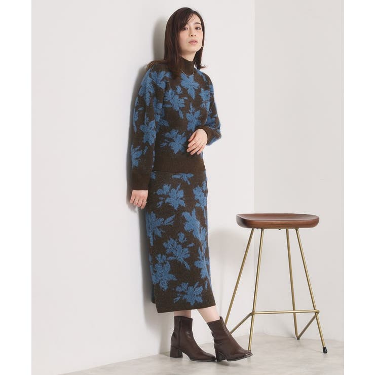 【手洗い可／セットアップ可】花柄フェザージャカードニット | ITS'DEMO | 詳細画像10 