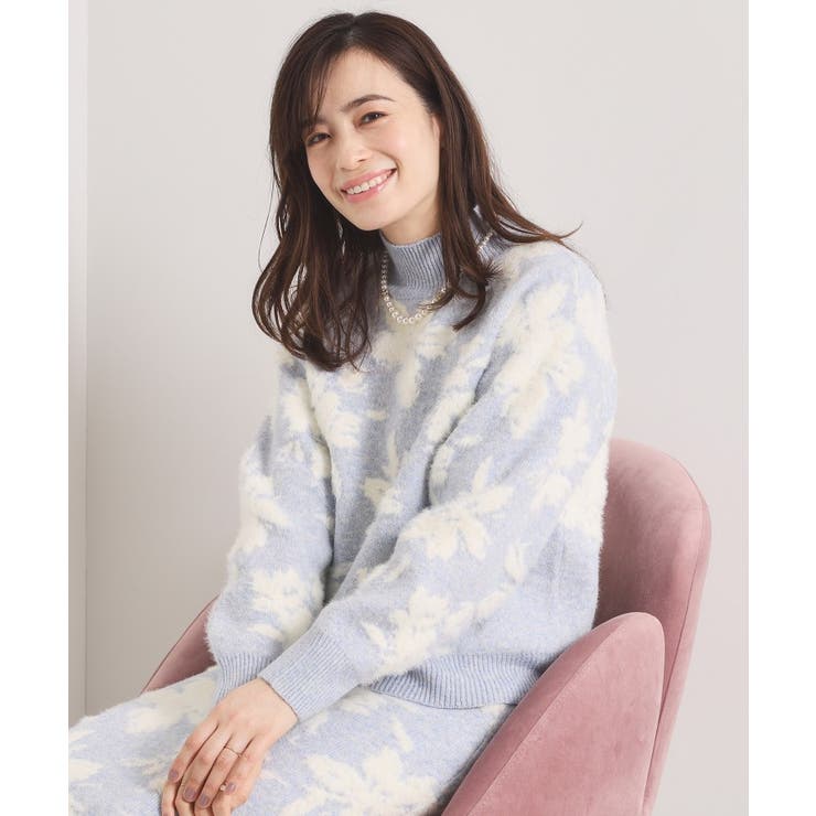 【手洗い可／セットアップ可】花柄フェザージャカードニット | ITS'DEMO | 詳細画像12 