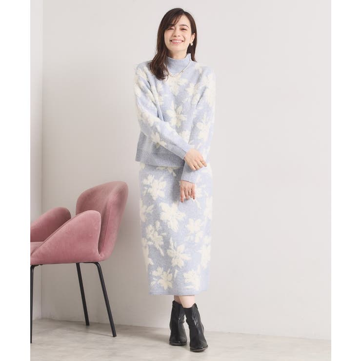 【手洗い可／セットアップ可】花柄フェザージャカードニット | ITS'DEMO | 詳細画像13 