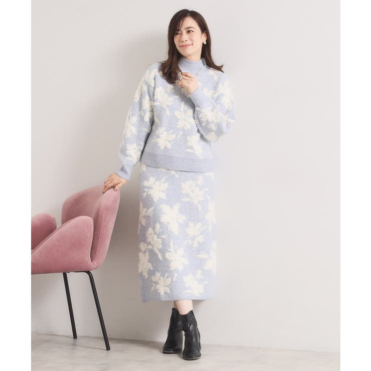 【手洗い可／セットアップ可】花柄フェザージャカードニット | ITS'DEMO | 詳細画像14 