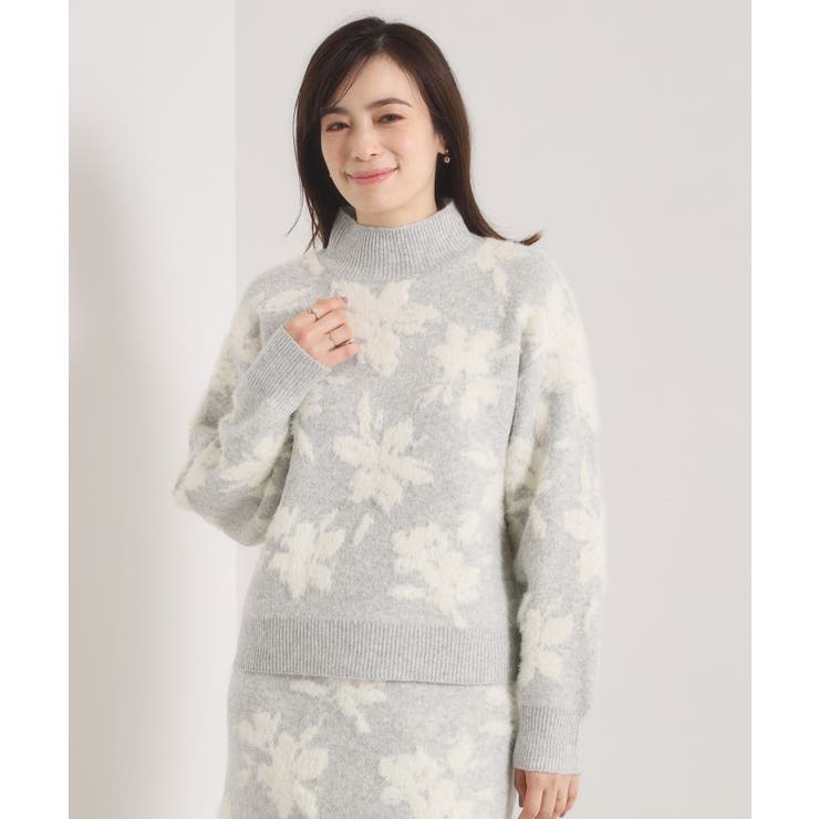 【手洗い可／セットアップ可】花柄フェザージャカードニット | ITS'DEMO | 詳細画像20 